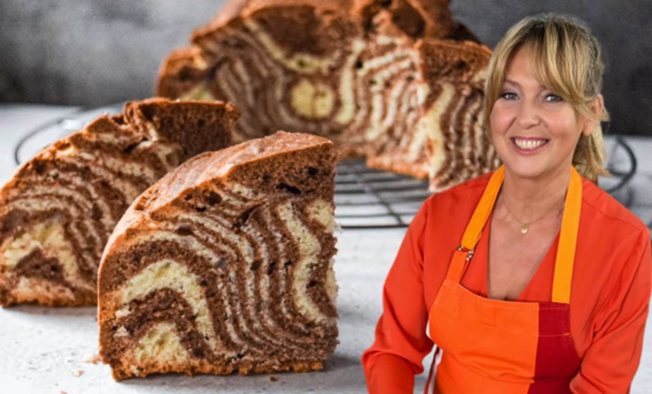 Ewa Wachowicz i ciasto zebra