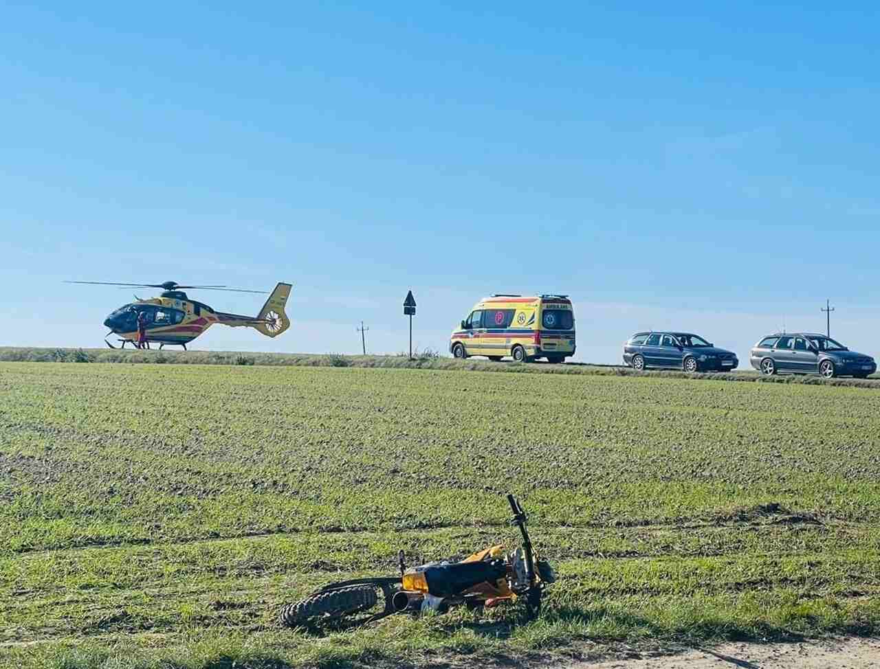 Wypadek dwóch nastolatków na motocyklach 