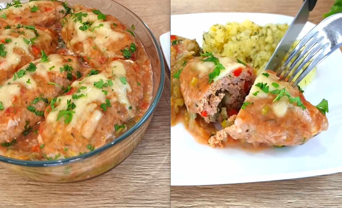 pieczone zrazy mięsne na młodej kapuście