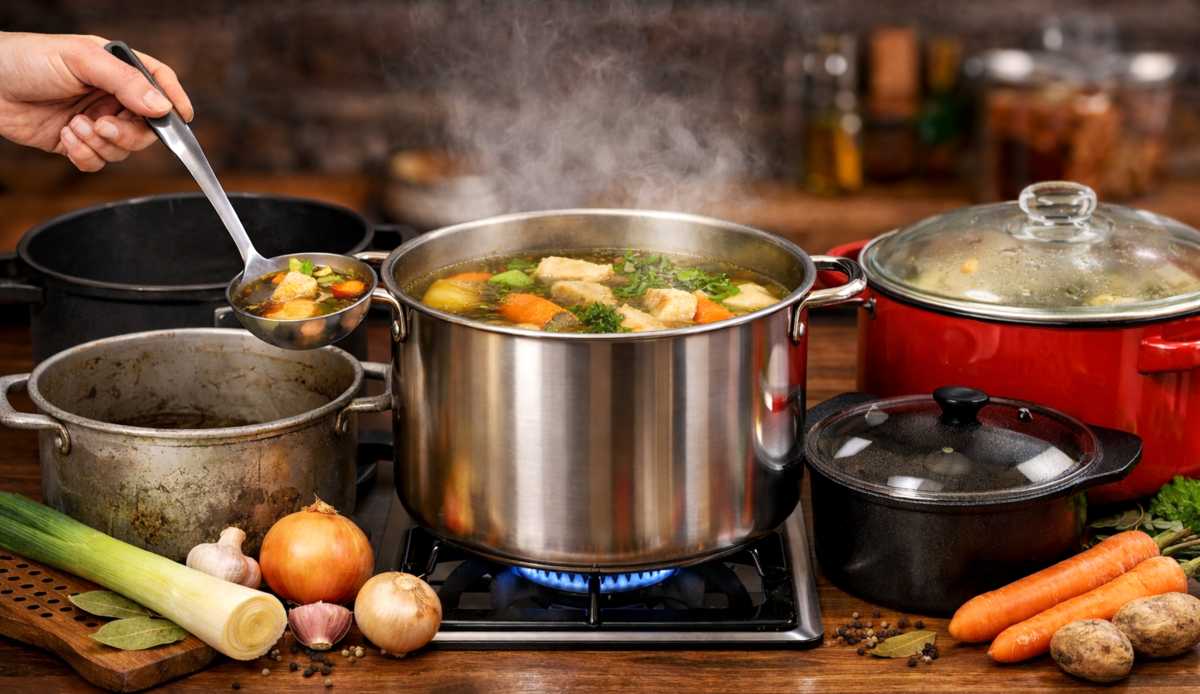 gotowanie rosołu w garnku