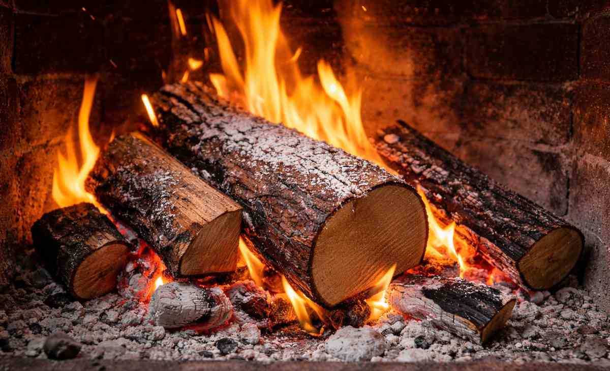drewno, które czyści komin z sadzy
