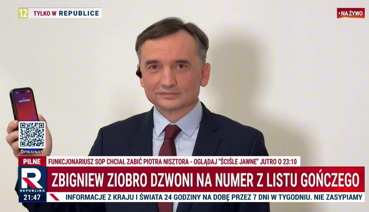 Ziobro zadzwonił na policję na antenie