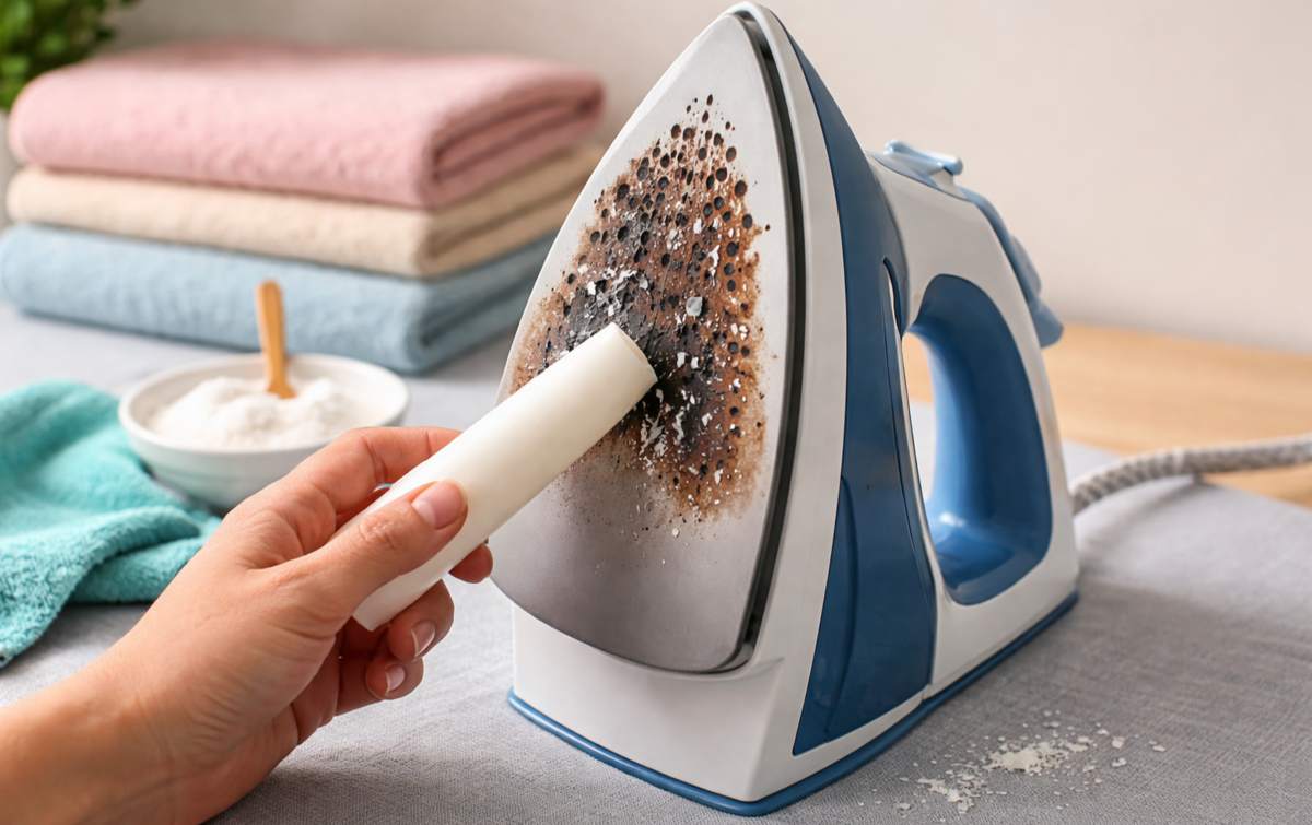 usuwanie spalenizny z żelazka