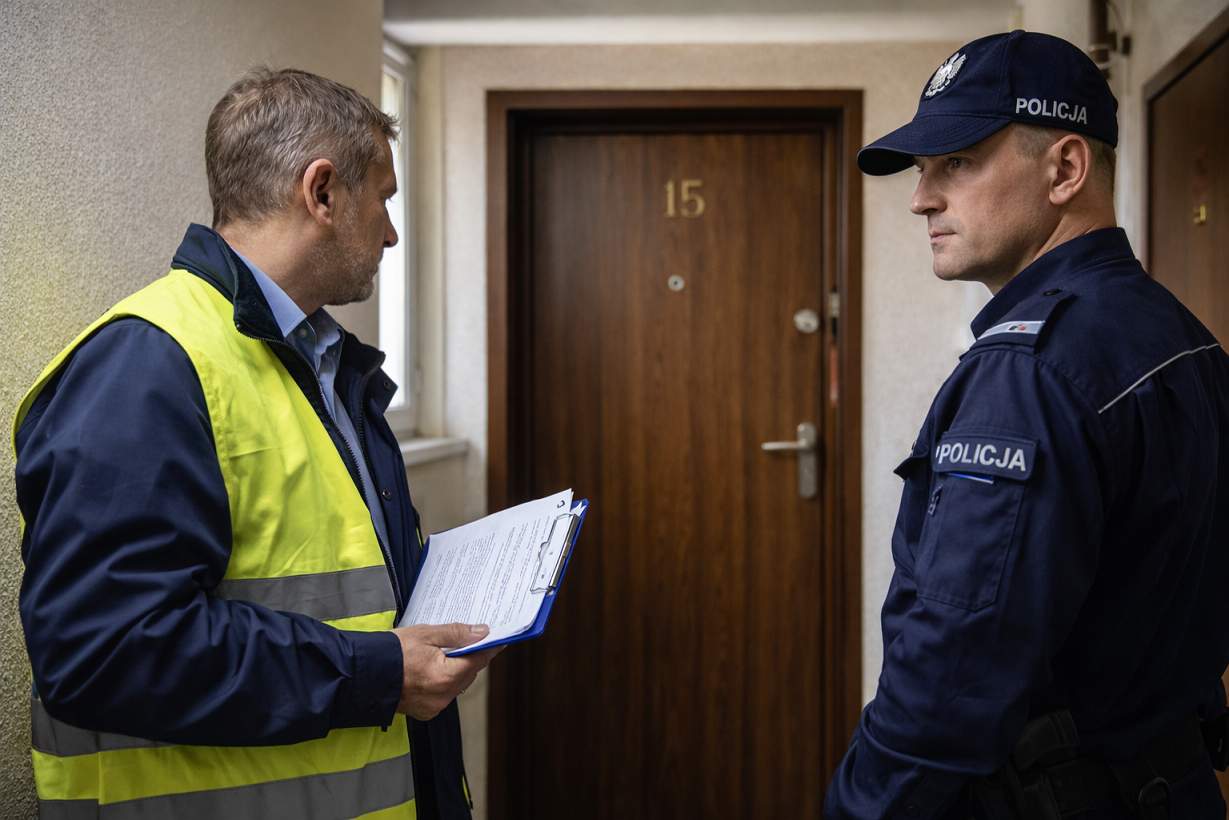 kontroler z policją