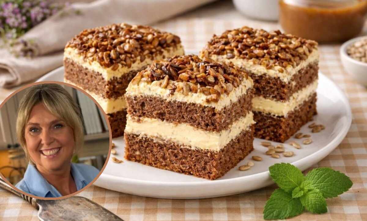 Przepis Ewy Wachowicz na ciasto Słonecznikowiec