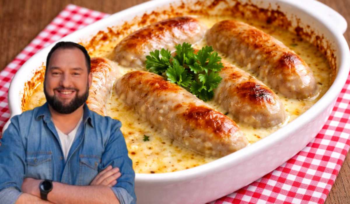 Przepis Jana Kuronia na pieczoną białą kiełbasę w sosie chrzanowym