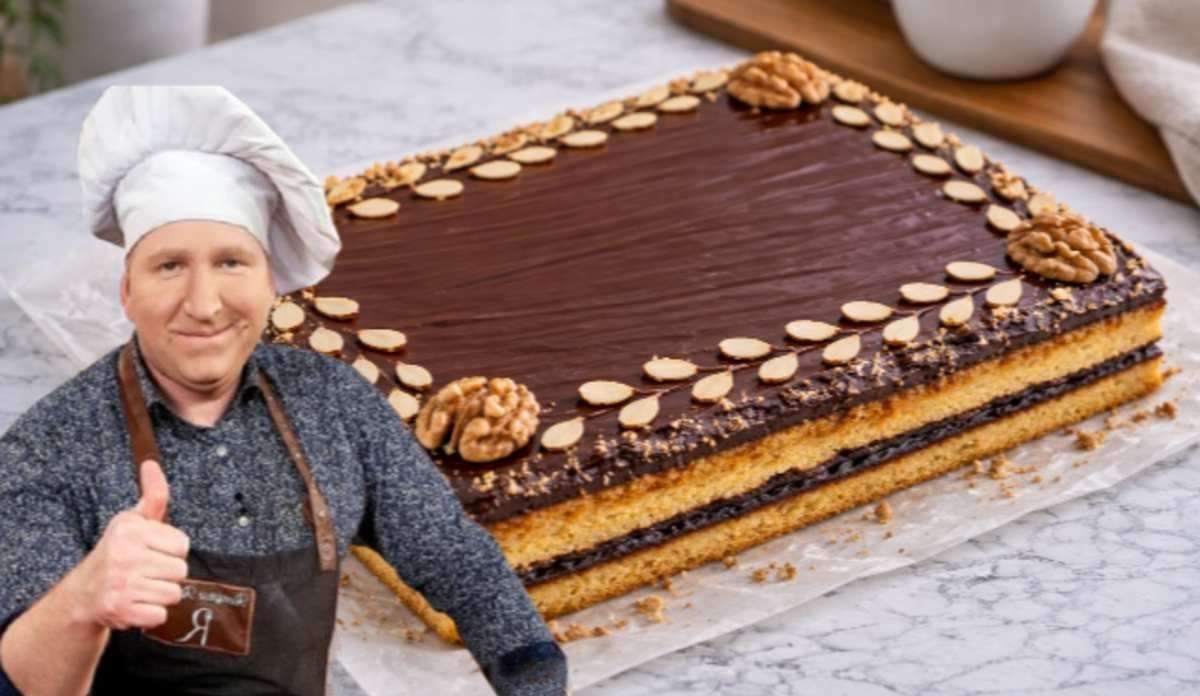 Przepis Remigiusza Rączki na biszkoptowy mazurek czekoladowy