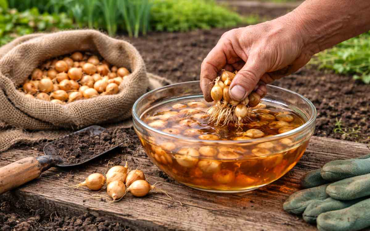 moczenie cebuli przez sadzeniem