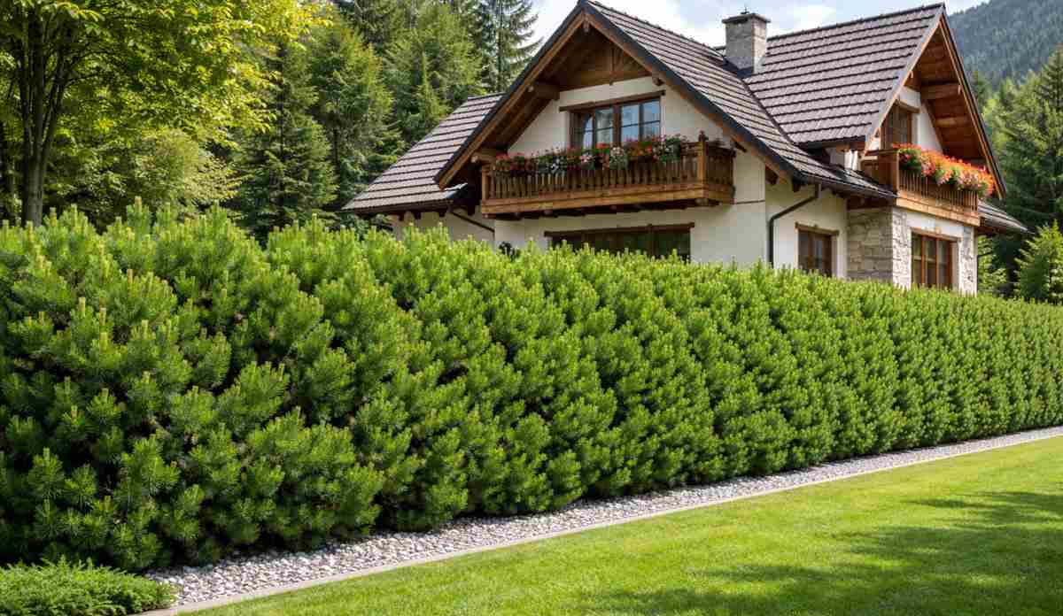 żywopłot z kosodrzewiny górskiej