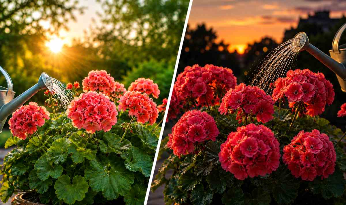 kiedy podlewać pelargonie: rano czy wieczorem?