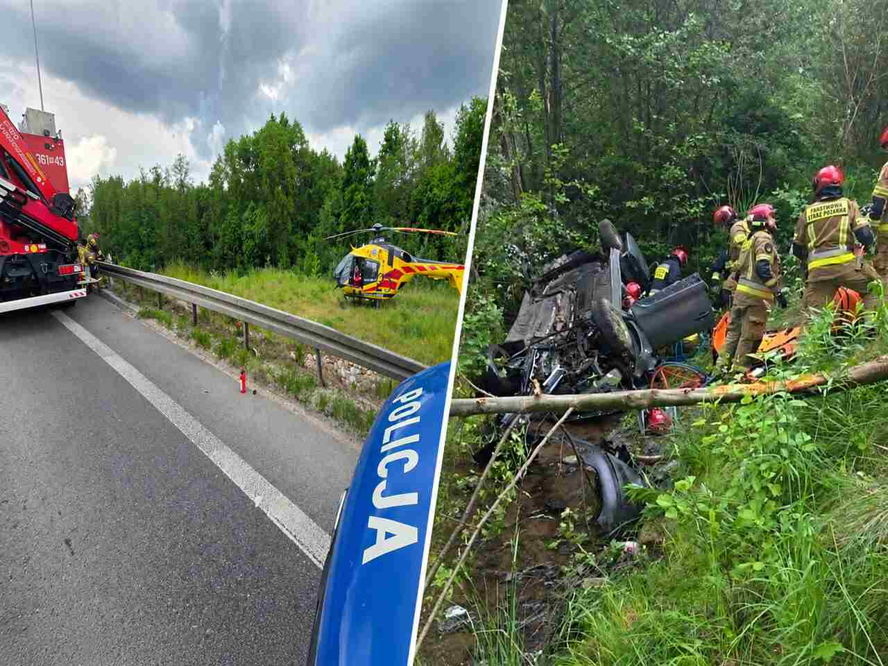 Wypadek na wiadukcie w Płocku