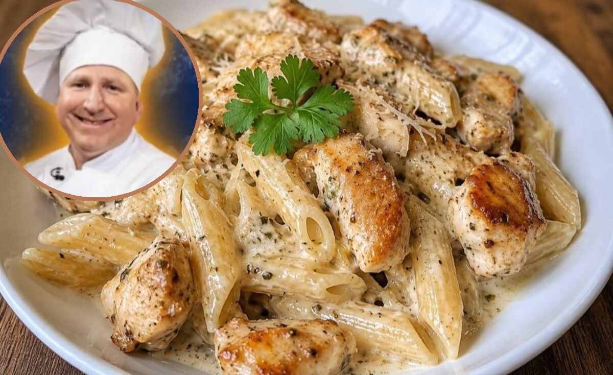 Przepis Remigiusza Rączki na obiad z makaronem, kurczakiem i groszkiem