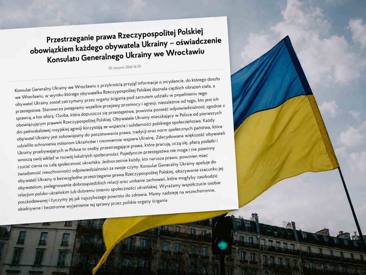 Oświadczenie po ataku nożownika na Polkę