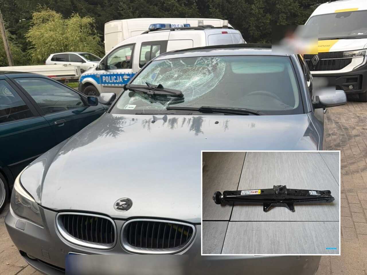 Lewarkiem zniszczył bmw