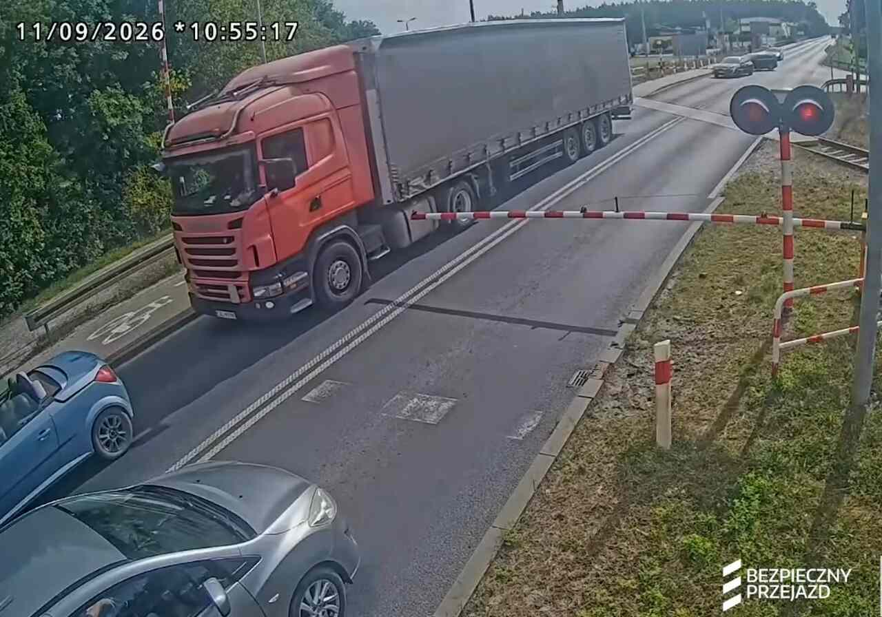 Ciężarówka na torach