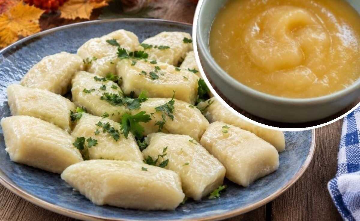 kopytka z jabłkiem