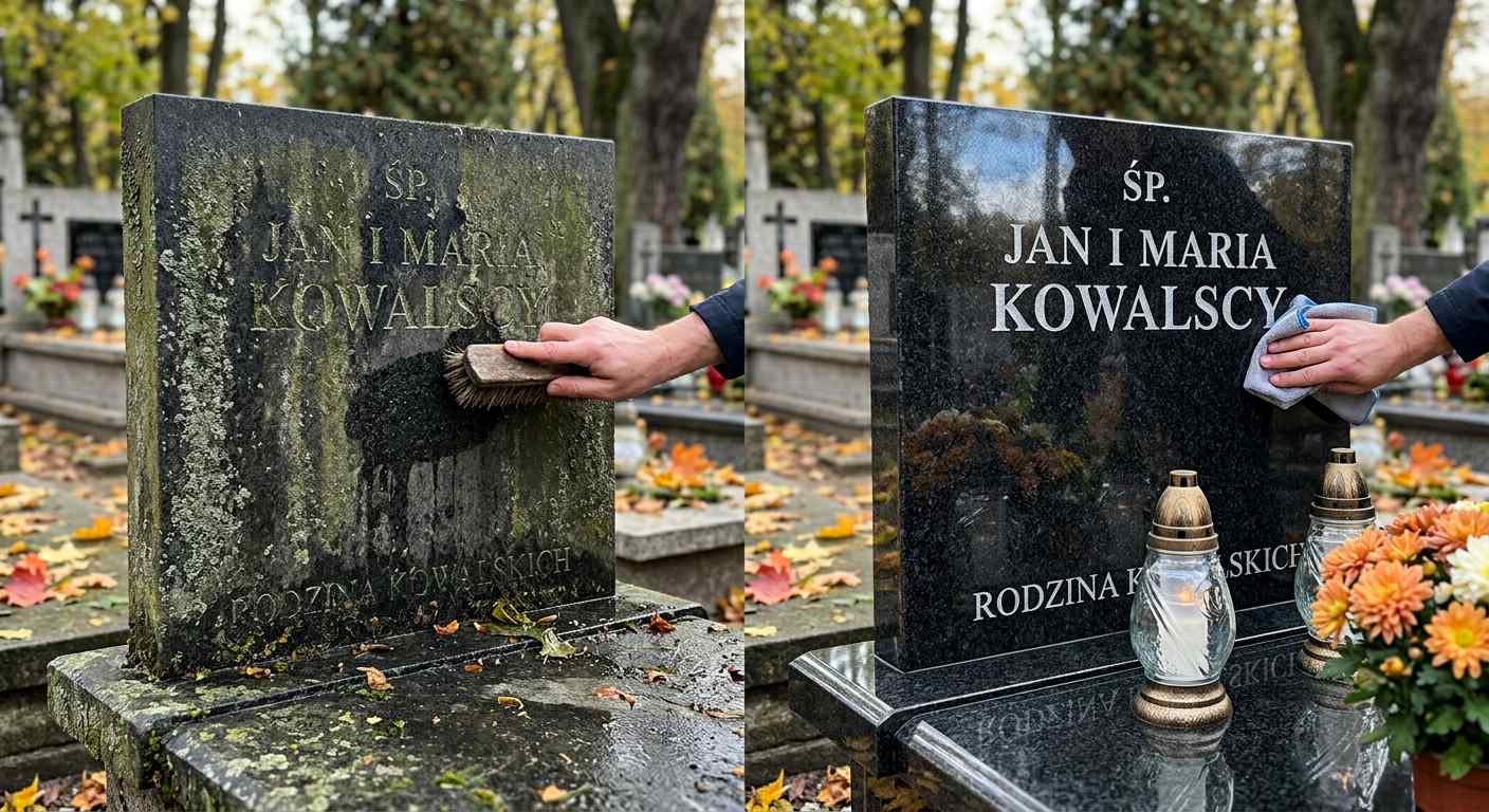 nagrobki po wyczyszczeniu