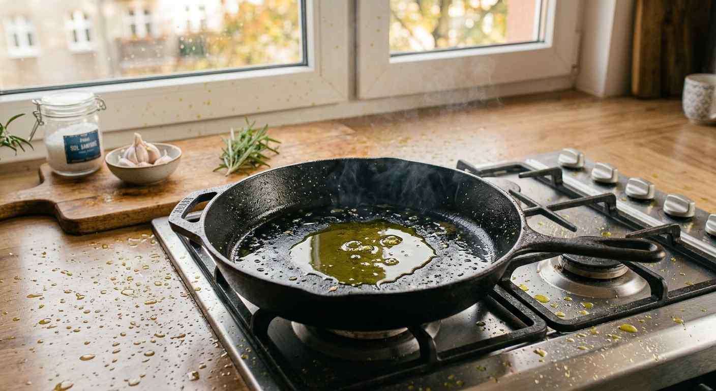olej pryska na patelni